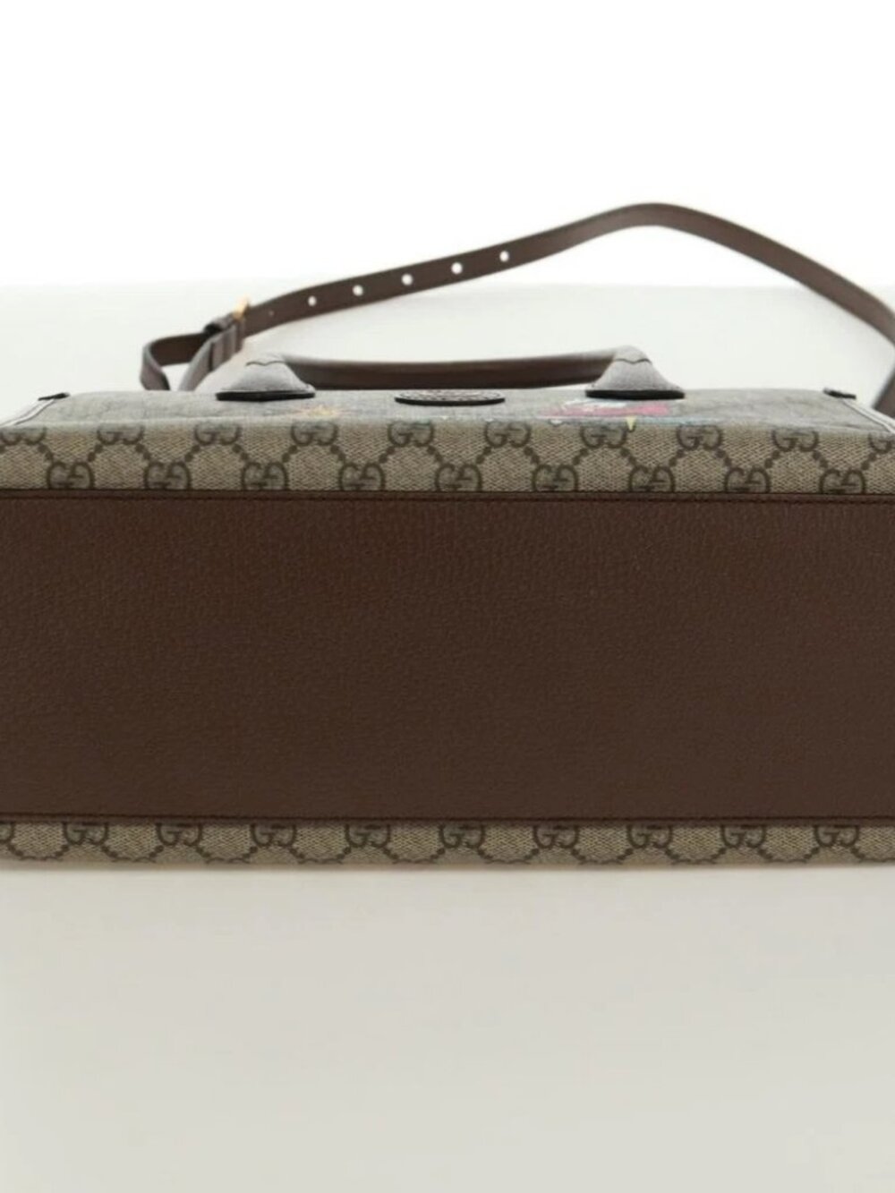 GUCCI GG Supreme Donald duck Hand Bag PVC 2way Beige Gold 648134 Auth 161733SAM - Picture 6 of 14